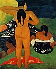 Tahitian Canvas Paintings - Tahitian Women Bathing